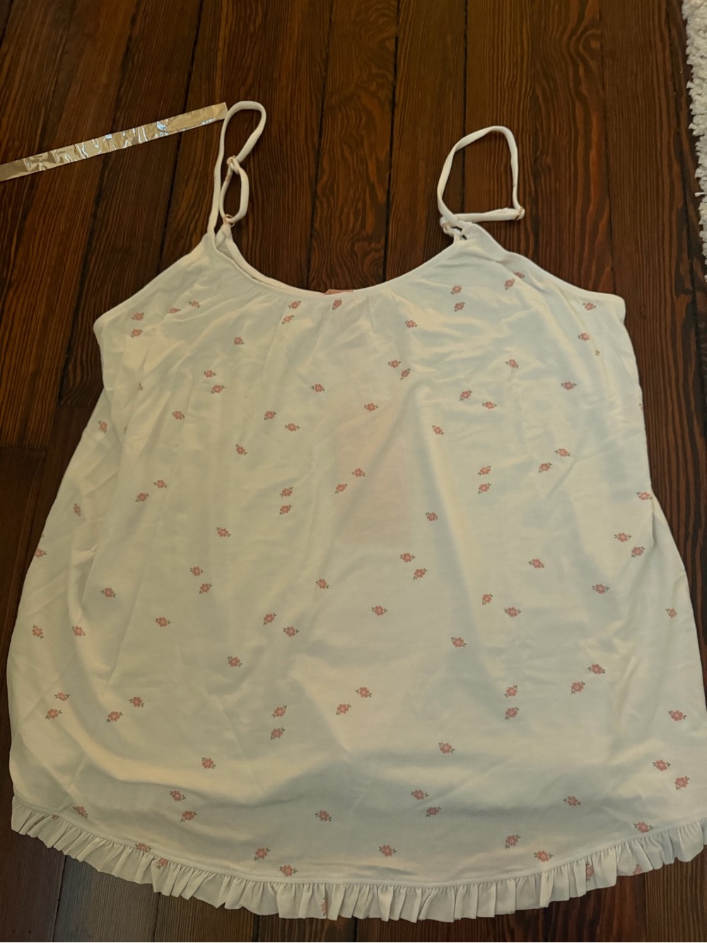 Eberjey Cream Camisole with Pink Floral Print